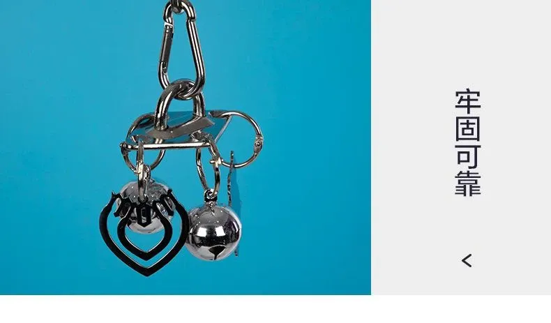 Parrot Stainless Steel Toy Gnawing Climbing Rack for Large Medium Birds, Diamond Gray Puzzle Cage Display Hanging Accessory showcase 10