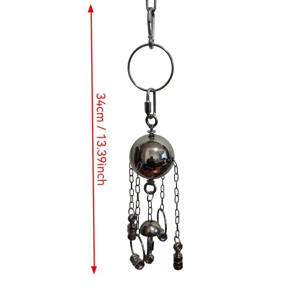 Durable Stainless Steel Bird Chewing Toy with Bell - Hanging Swing & Tearing Cage Accessory for Medium to Large Parrots thumbnail 2
