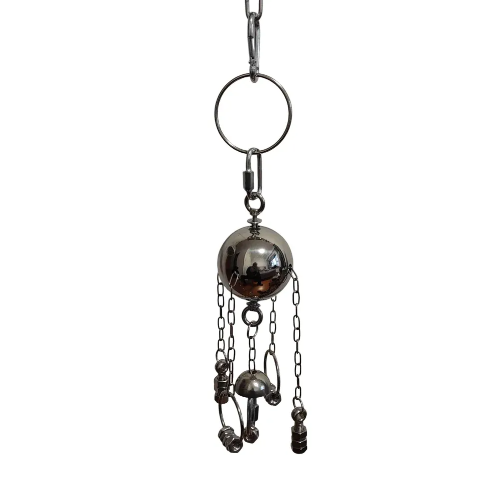 Durable Stainless Steel Bird Chewing Toy with Bell - Hanging Swing & Tearing Cage Accessory for Medium to Large Parrots showcase 1