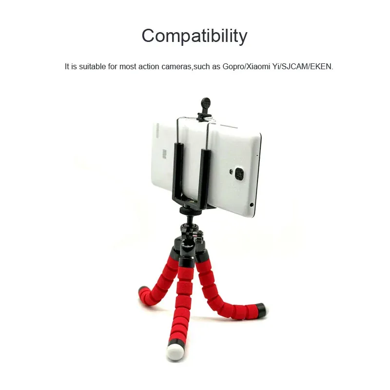 Flexible Mini Octopus Tripod for GoPro Hero 13-3, Action Cameras, Smartphones - 360° Ball Head, Non-Slip Grip, Versatile Mount thumbnail 6