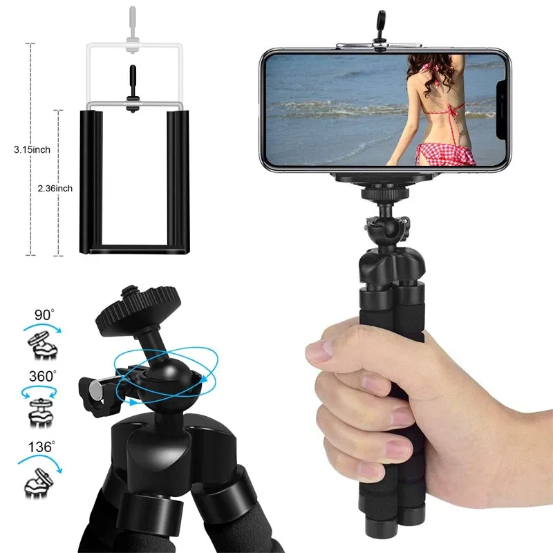 Flexible Mini Octopus Tripod for GoPro Hero 13-3, Action Cameras, Smartphones - 360° Ball Head, Non-Slip Grip, Versatile Mount showcase 3