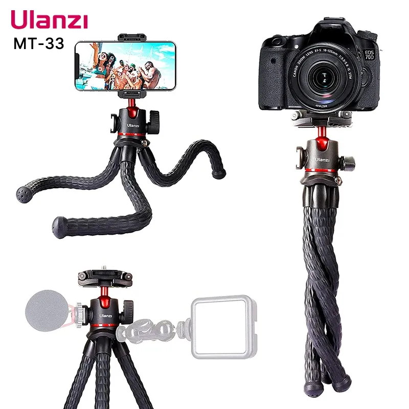 VIJIM MT-33 Flexible Octopus Tripod for Phone & Camera, 2-in-1 Design with Phone Holder, Side Cold Shoe Mount, 1/4" Screw, Ideal for Vlogging & Outdoor Photography thumbnail 1