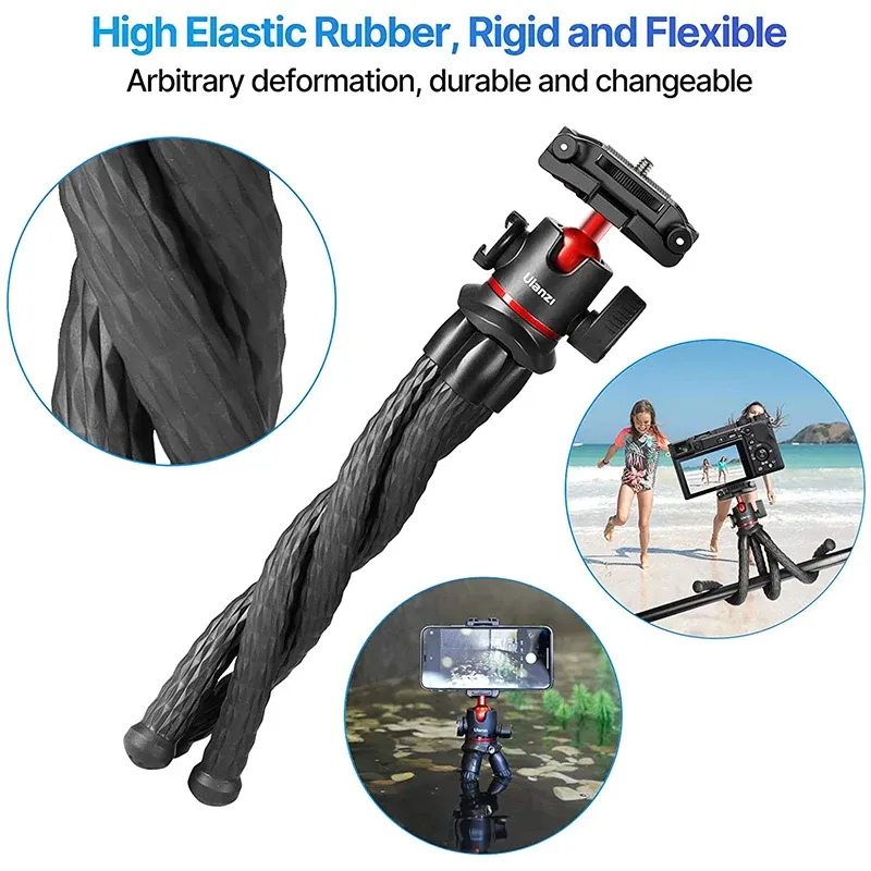 VIJIM MT-33 Flexible Octopus Tripod for Phone & Camera, 2-in-1 Design with Phone Holder, Side Cold Shoe Mount, 1/4" Screw, Ideal for Vlogging & Outdoor Photography thumbnail 5
