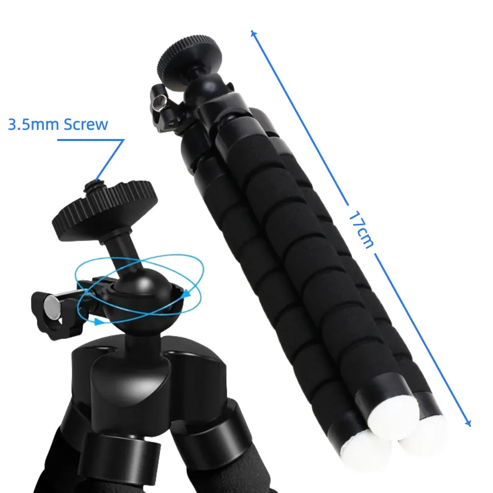 Flexible Octopus Mini Tripod for GoPro Hero 13-7, DJI Action 6-5 Pro Cameras & Smartphones - 360° Ball Head, Non-Slip Grip, Versatile Mount showcase 1