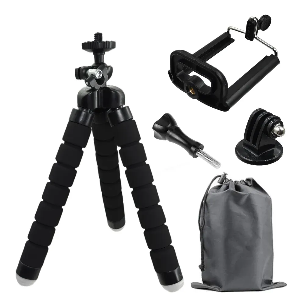 Flexible Octopus Mini Tripod for GoPro Hero 13-7, DJI Action 6-5 Pro Cameras & Smartphones - 360° Ball Head, Non-Slip Grip, Versatile Mount thumbnail 1