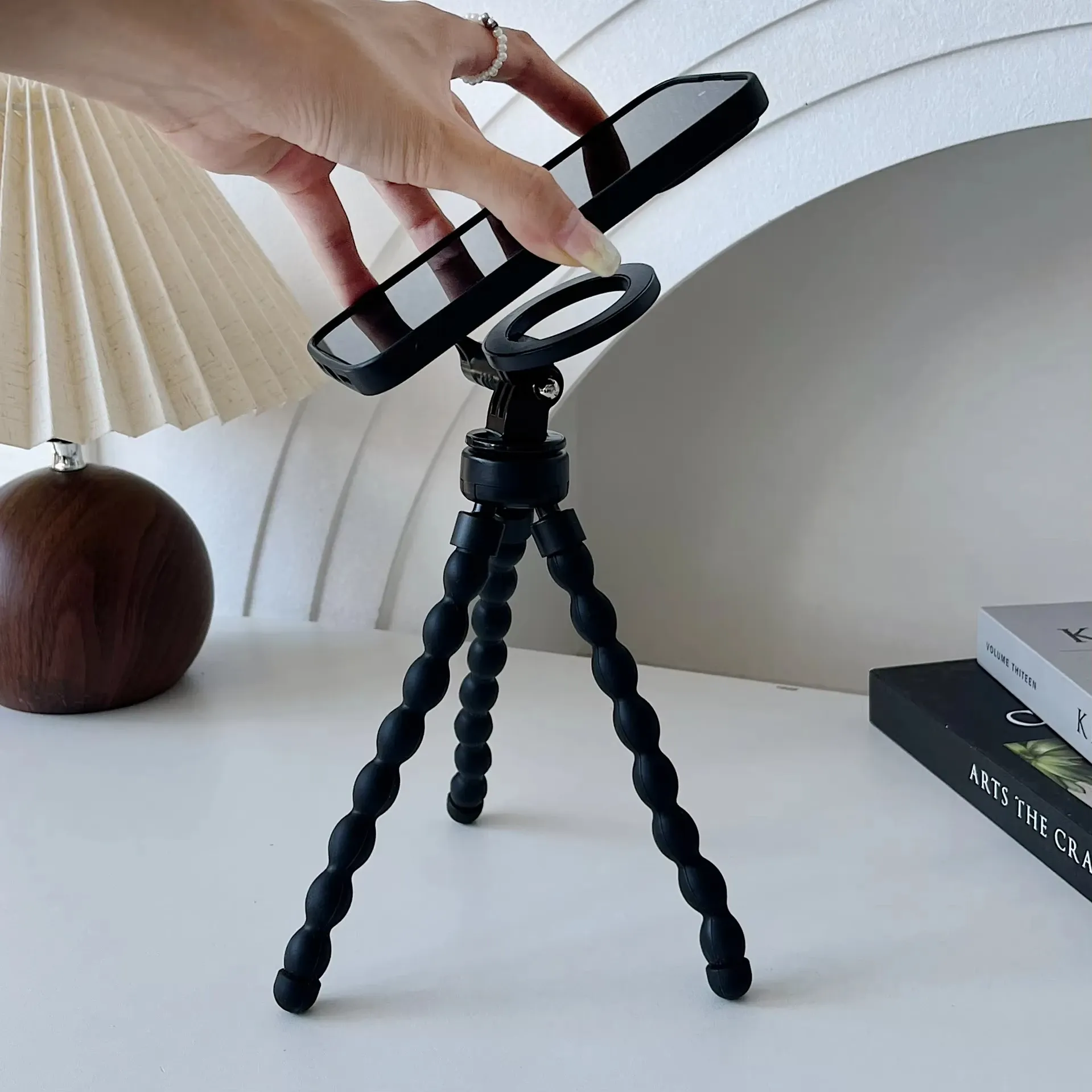 Magsafe Magnetic Tripod for Smartphones - Flexible Octopus Mini Stand with Universal Phone Holder Mount for Stable Adsorption thumbnail 1