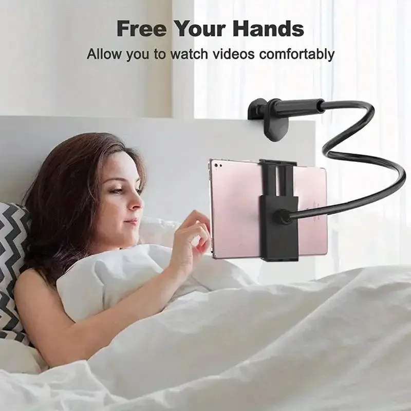 Flexible Gooseneck Tablet Holder Stand - 360° Rotatable Clip Mount for 4-11" Phones & Tablets, Bedside Mount for iPad & More showcase 2