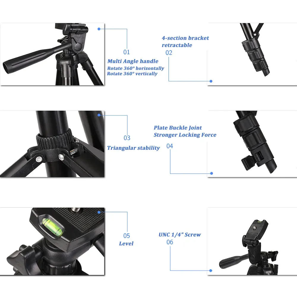 Portable Cellphone Tripod Stand with Flexible Legs - Universal Mobile Phone Holder for Selfie, Photography, and Video Recording showcase 2