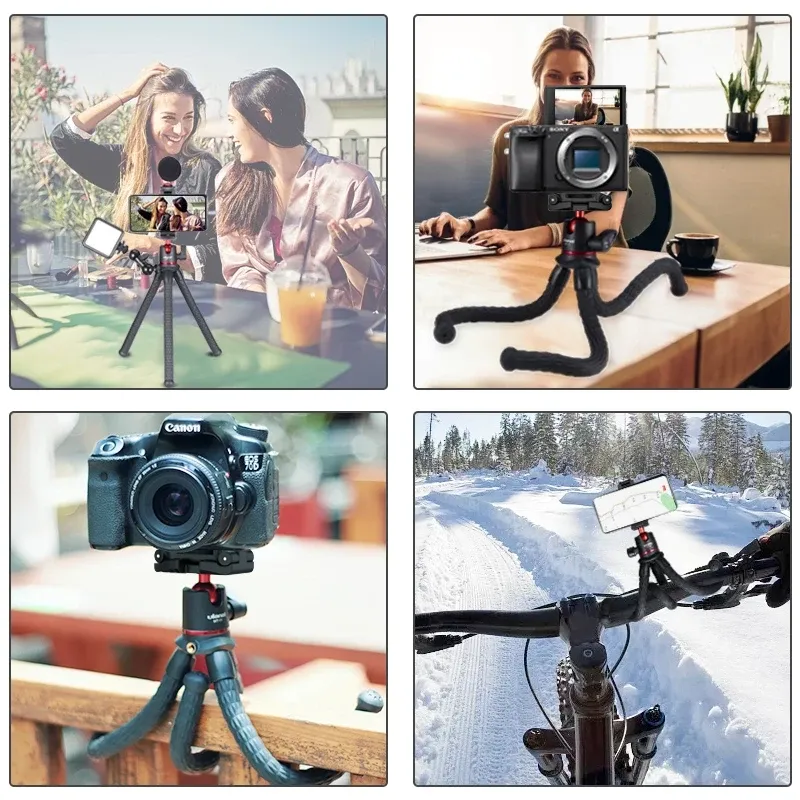 Ulanzi MT-11 Flexible Octopus Tripod for Phone, DSLR Camera, GoPro with Bluetooth Remote - Mini Legs, Ballhead, Cold Shoe Mount for iPhone, Video Recording thumbnail 6