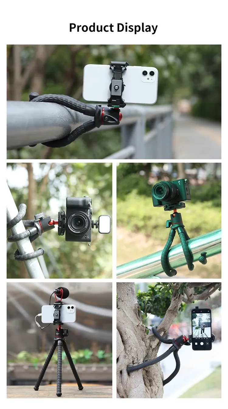 Ulanzi MT-11 Flexible Octopus Tripod for Phone, DSLR Camera, GoPro with Bluetooth Remote - Mini Legs, Ballhead, Cold Shoe Mount for iPhone, Video Recording showcase 9
