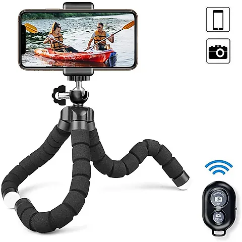 Mini Universal Octopus Tripod Monopod with Phone Clip & Webcam Holder - Flexible Stand for Smartphone, Camera, Photography