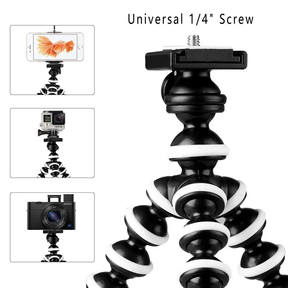 Octopus Flexible Tripod Stand for Smartphone, DSLR, Camera - Portable, Adjustable Legs, Universal 1/4" Screw Mount for Photography & Videography thumbnail 3