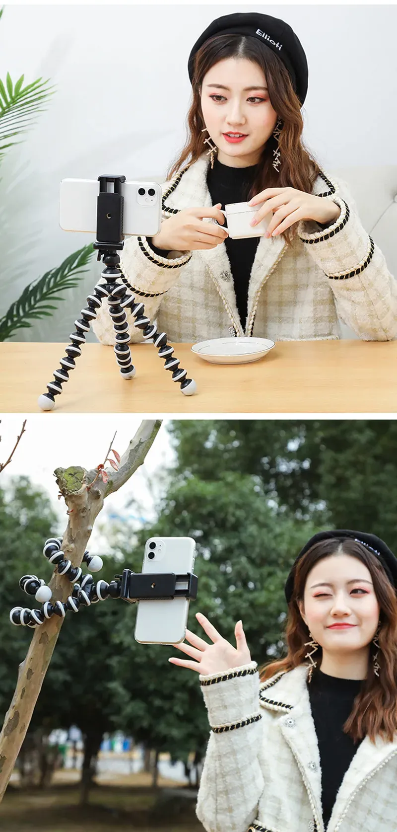 Octopus Flexible Tripod Stand for Smartphone, DSLR, Camera - Portable, Adjustable Legs, Universal 1/4" Screw Mount for Photography & Videography showcase 2