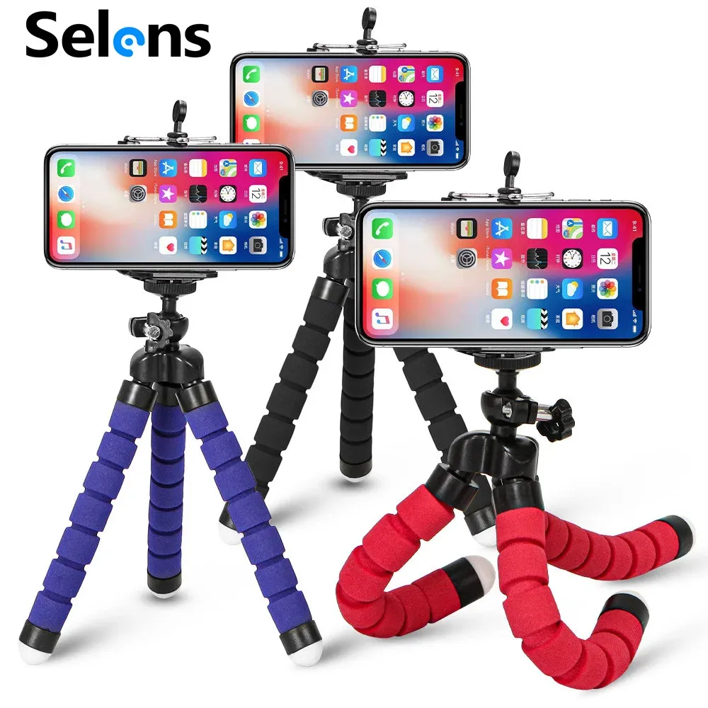 Flexible Sponge Octopus Mini Tripod for iPhone & Small Cameras - Portable, Lightweight Phone Holder with Adjustable Clip Stand for Travel & Vlogging