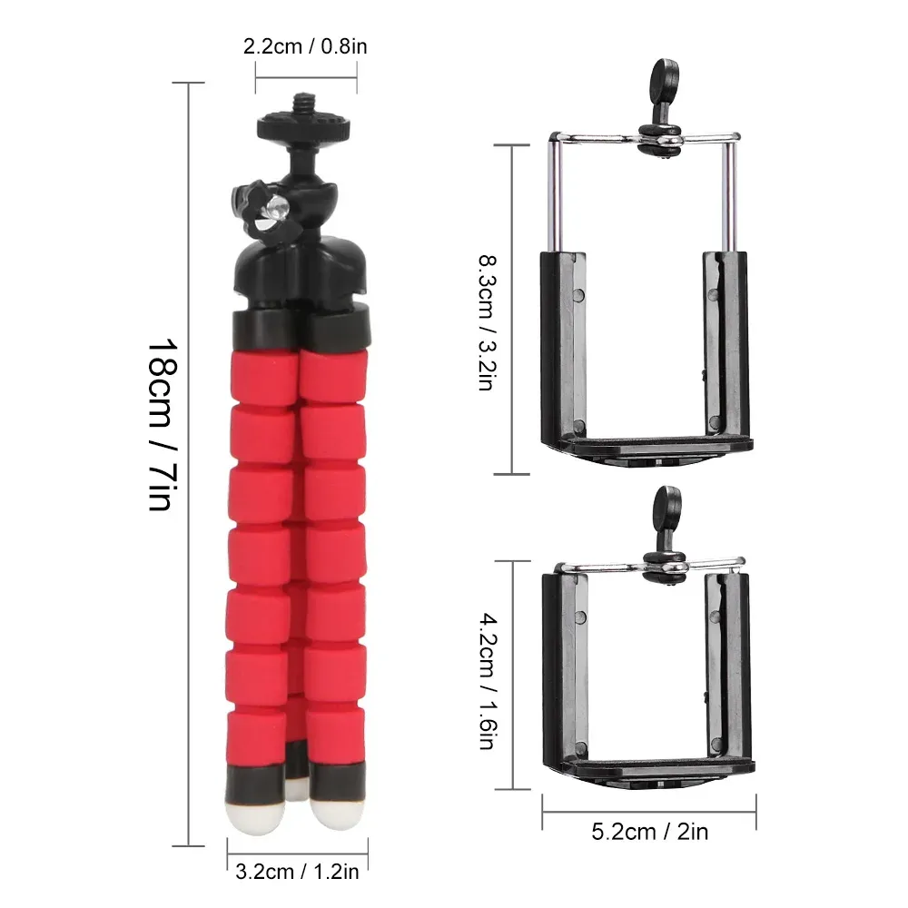 Flexible Sponge Octopus Mini Tripod for iPhone & Small Cameras - Portable, Lightweight Phone Holder with Adjustable Clip Stand for Travel & Vlogging thumbnail 5
