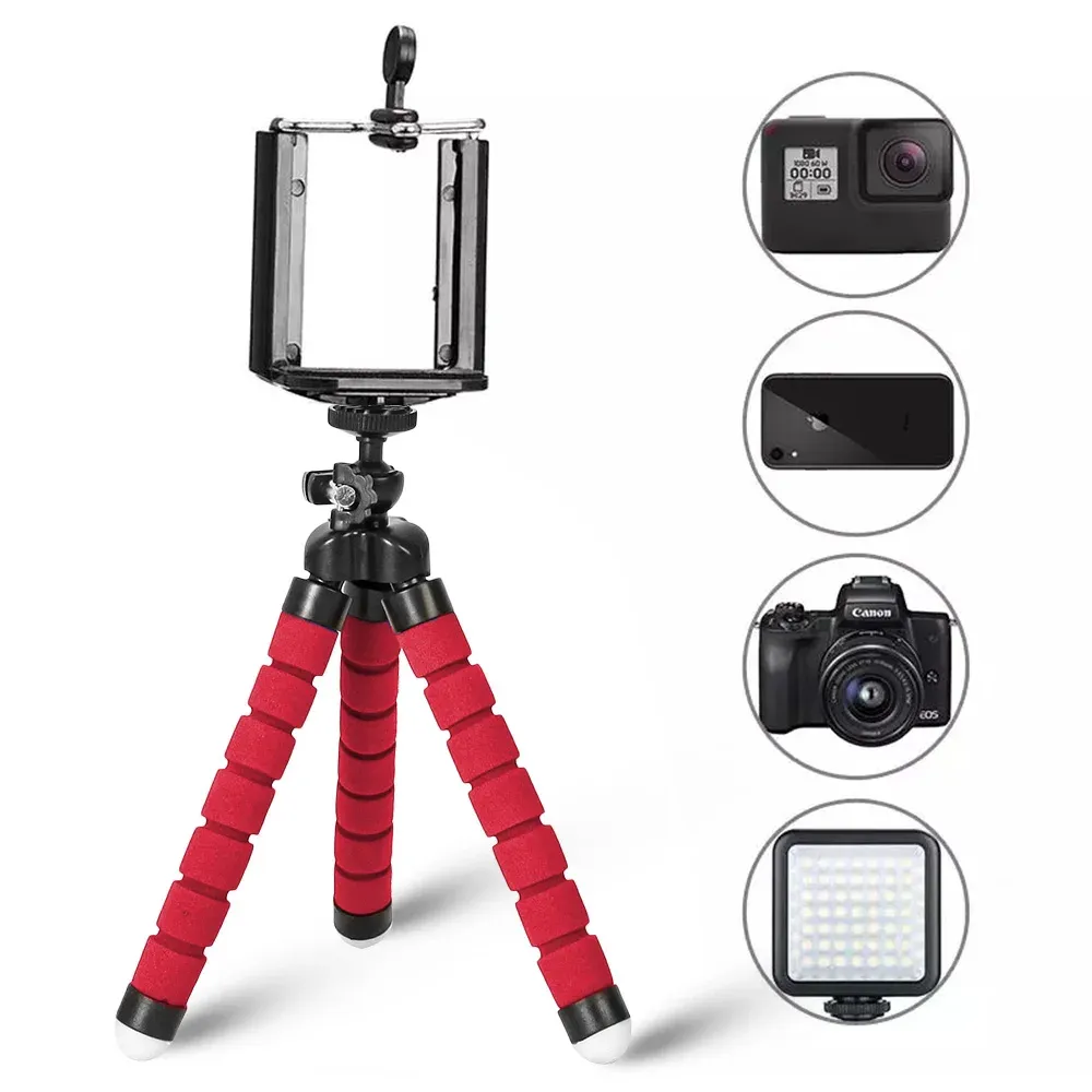 Flexible Sponge Octopus Mini Tripod for iPhone & Small Cameras - Portable, Lightweight Phone Holder with Adjustable Clip Stand for Travel & Vlogging showcase 4