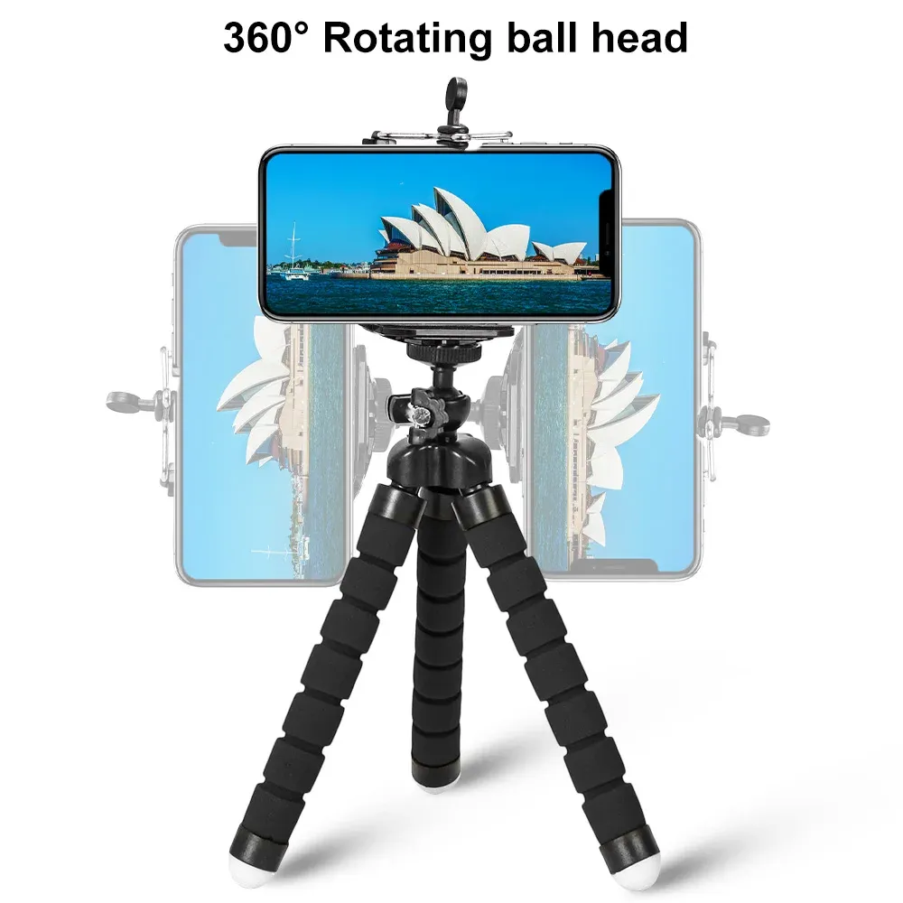 Flexible Sponge Octopus Mini Tripod for iPhone & Small Cameras - Portable, Lightweight Phone Holder with Adjustable Clip Stand for Travel & Vlogging showcase 7