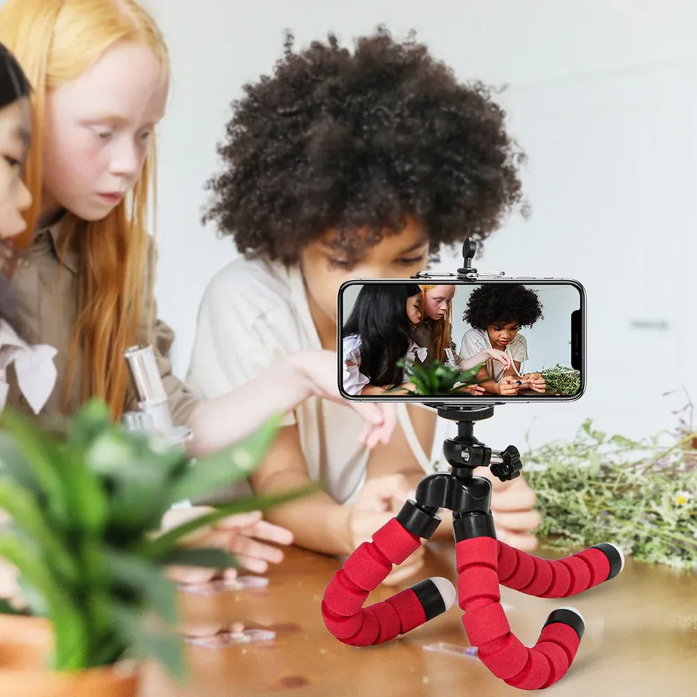 Flexible Sponge Octopus Mini Tripod for iPhone & Small Cameras - Portable, Lightweight Phone Holder with Adjustable Clip Stand for Travel & Vlogging thumbnail 2