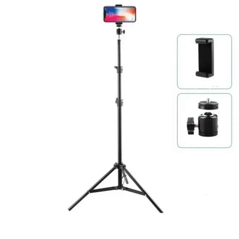 Foldable Extendable Phone Tripod Stand 56cm-160cm, Portable Monopod with Holder for Live Streaming, Video Recording, Selfie, Compatible with Phones and Cameras thumbnail 3