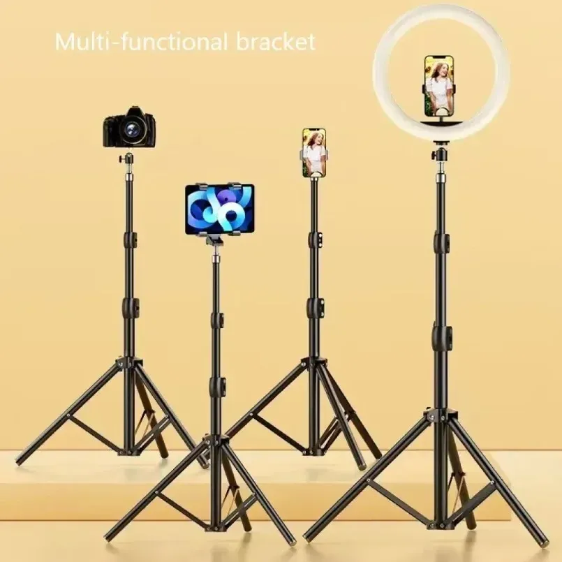 Foldable Extendable Phone Tripod Stand 56cm-160cm, Portable Monopod with Holder for Live Streaming, Video Recording, Selfie, Compatible with Phones and Cameras showcase 1
