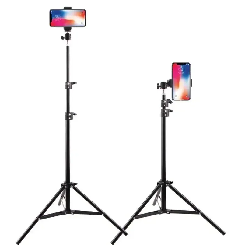 Foldable Extendable Phone Tripod Stand 56cm-160cm, Portable Monopod with Holder for Live Streaming, Video Recording, Selfie, Compatible with Phones and Cameras showcase 4