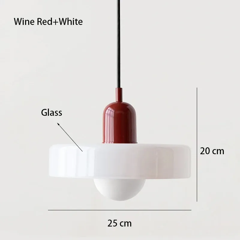 Nordic Bauhaus Glass Chandelier Retro Pendant Light Fixture for Dining Room, Living Room, Bedroom, Bar, Cafe - Adjustable 1.4M Cord, E27 Warm LED Bulb Compatible thumbnail 6