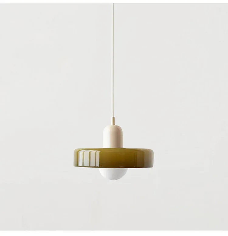 Nordic Bauhaus Glass Chandelier Retro Pendant Light Fixture for Dining Room, Living Room, Bedroom, Bar, Cafe - Adjustable 1.4M Cord, E27 Warm LED Bulb Compatible showcase 18