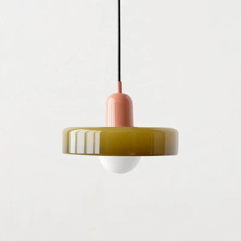 Nordic Bauhaus Glass Chandelier Retro Pendant Light Fixture for Dining Room, Living Room, Bedroom, Bar, Cafe - Adjustable 1.4M Cord, E27 Warm LED Bulb Compatible showcase 20