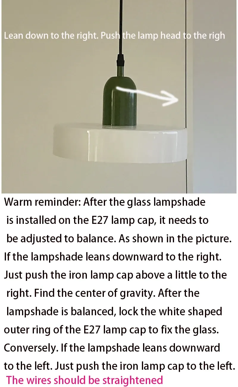 Nordic Bauhaus Glass Chandelier Retro Pendant Light Fixture for Dining Room, Living Room, Bedroom, Bar, Cafe - Adjustable 1.4M Cord, E27 Warm LED Bulb Compatible showcase 1