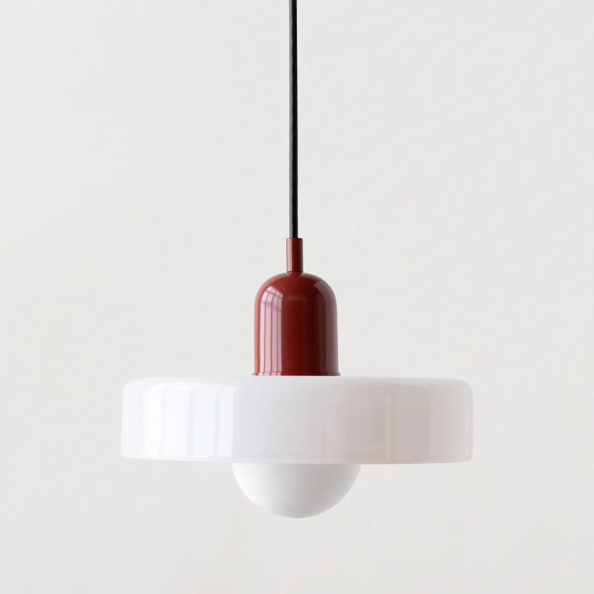 Nordic Bauhaus Glass Chandelier Retro Pendant Light Fixture for Dining Room, Living Room, Bedroom, Bar, Cafe - Adjustable 1.4M Cord, E27 Warm LED Bulb Compatible showcase 4