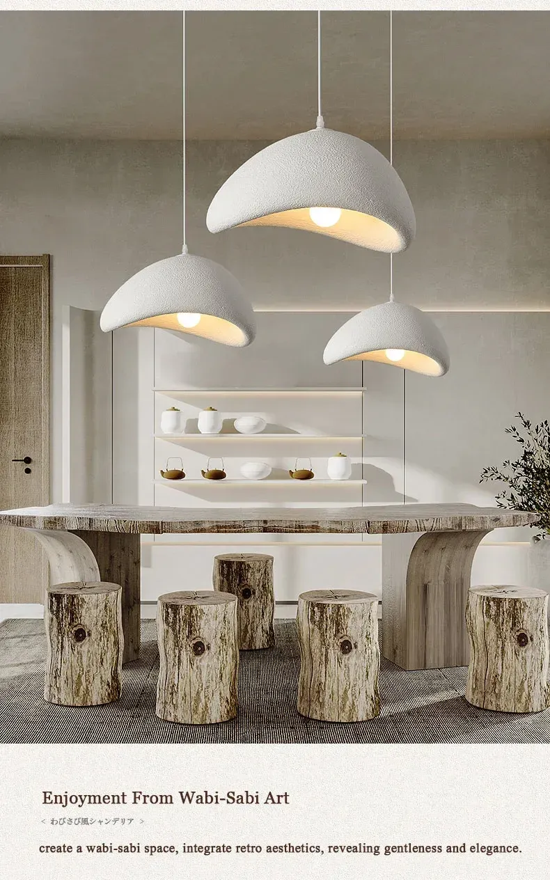 Modern Nordic Wabi Sabi LED Ceiling Chandelier Light Fixture - Elegant Pendant Lamp for Living Room, Bedroom, Dining Room Home Decor showcase 9