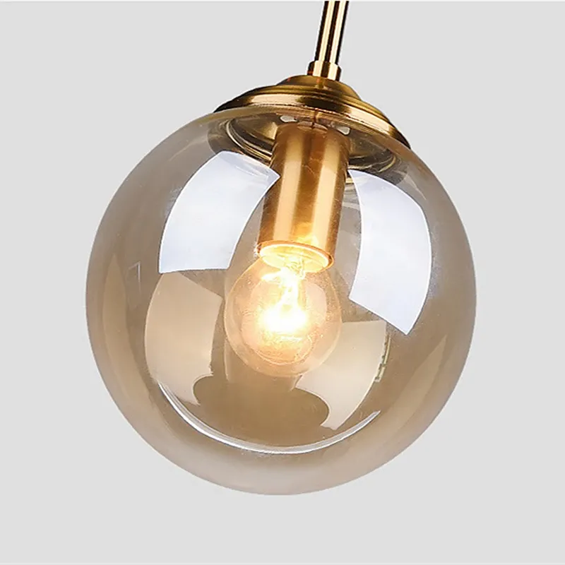 Modern Luxury Metal Chandelier with Glass Pendant Lamp - Nordic Creative LED Light for Living Room, Dining Room, Bedside, Bar, Attic - Amber, Transparent, Smoky Gray thumbnail 6