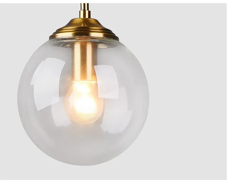 Modern Luxury Metal Chandelier with Glass Pendant Lamp - Nordic Creative LED Light for Living Room, Dining Room, Bedside, Bar, Attic - Amber, Transparent, Smoky Gray showcase 7