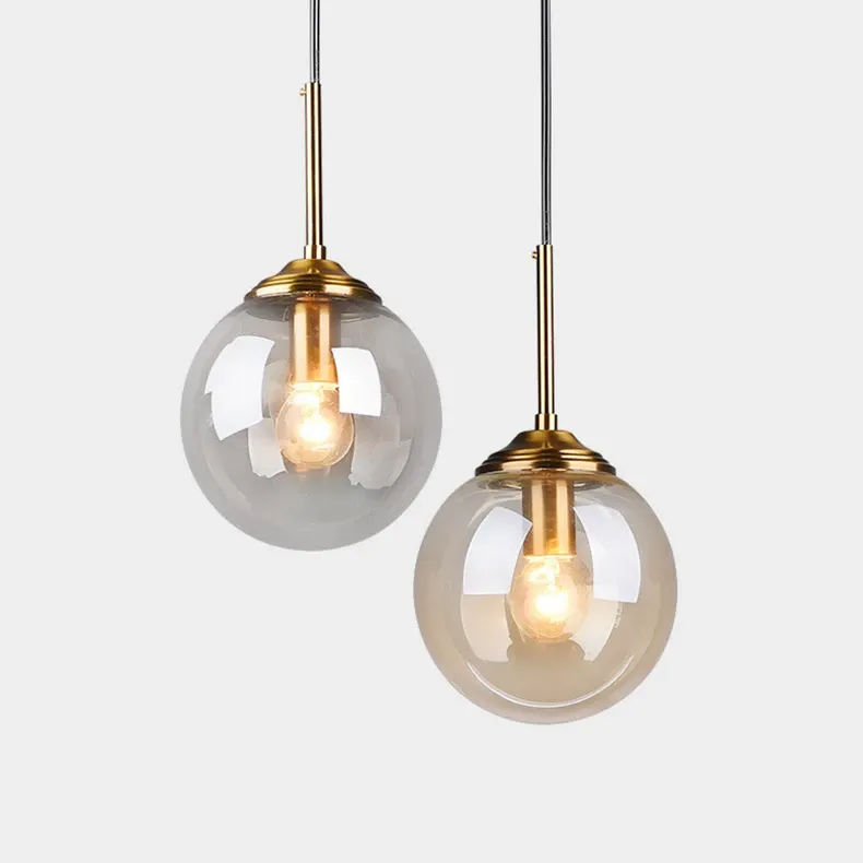 Modern Luxury Metal Chandelier with Glass Pendant Lamp - Nordic Creative LED Light for Living Room, Dining Room, Bedside, Bar, Attic - Amber, Transparent, Smoky Gray showcase 15