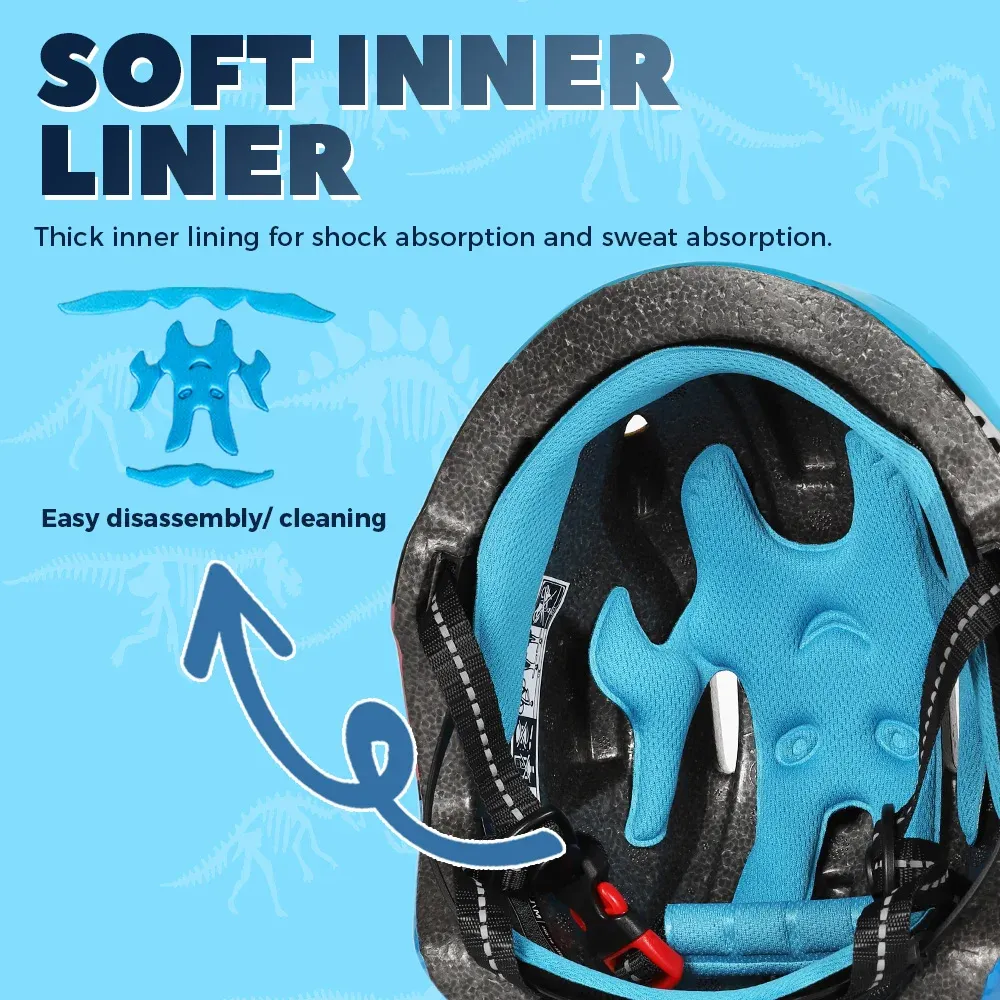 VICTGOAL Kids Bicycle Helmet & Protective Gear Set - Adjustable Safety Cycling, Skating, Scooter Helmet with Knee & Elbow Pads for Children Aged 3-8 thumbnail 5