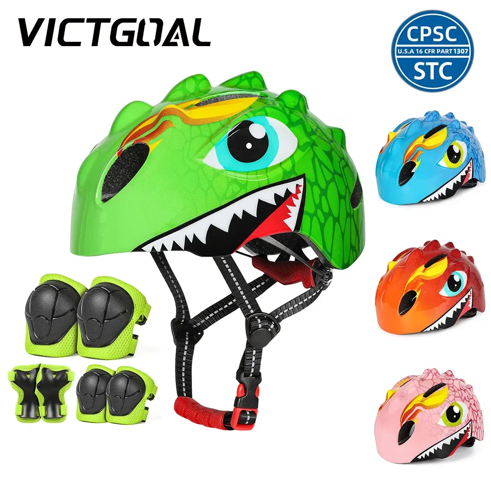 VICTGOAL Kids Bicycle Helmet & Protective Gear Set - Adjustable Safety Cycling, Skating, Scooter Helmet with Knee & Elbow Pads for Children Aged 3-8 thumbnail 1