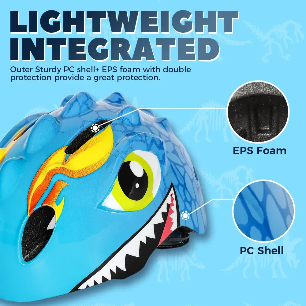 VICTGOAL Kids Bicycle Helmet & Protective Gear Set - Adjustable Safety Cycling, Skating, Scooter Helmet with Knee & Elbow Pads for Children Aged 3-8 thumbnail 3