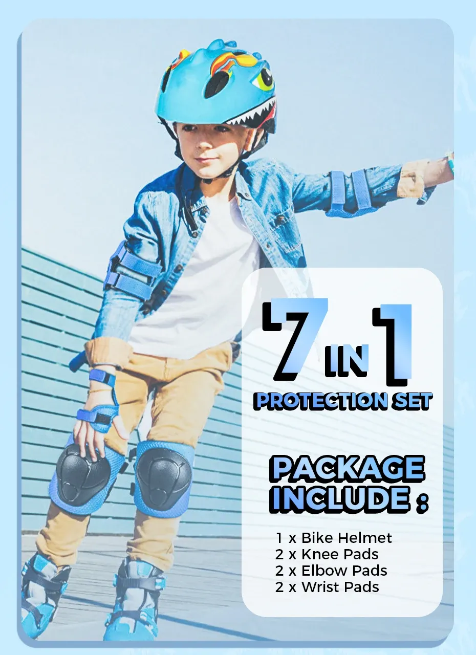 VICTGOAL Kids Bicycle Helmet & Protective Gear Set - Adjustable Safety Cycling, Skating, Scooter Helmet with Knee & Elbow Pads for Children Aged 3-8 showcase 12