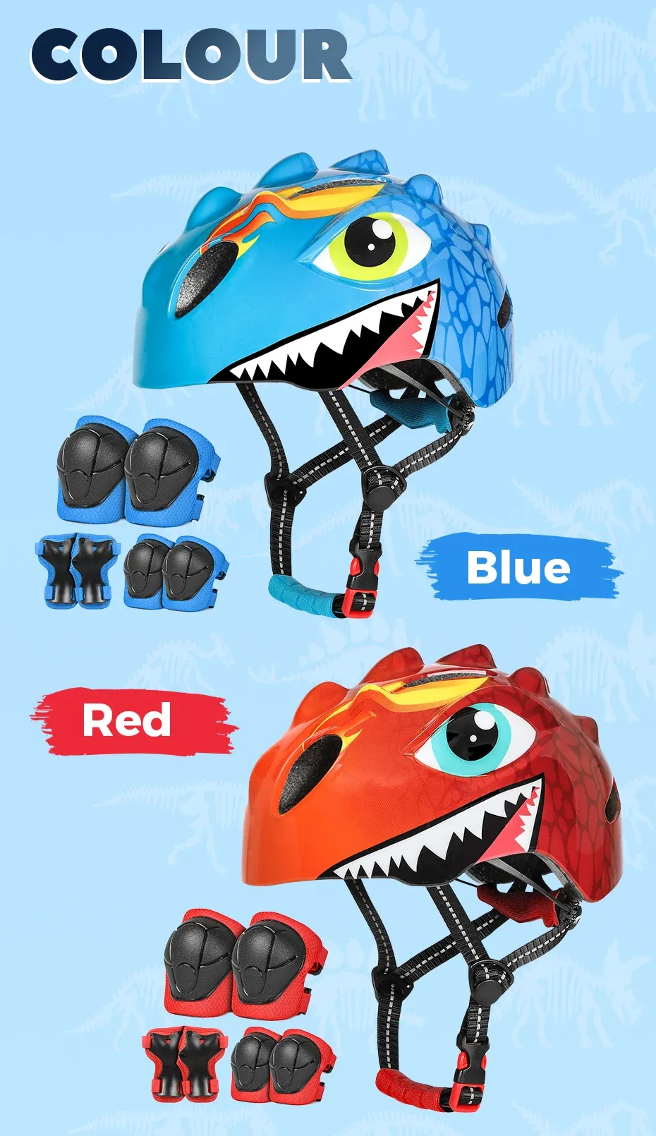 VICTGOAL Kids Bicycle Helmet & Protective Gear Set - Adjustable Safety Cycling, Skating, Scooter Helmet with Knee & Elbow Pads for Children Aged 3-8 showcase 10