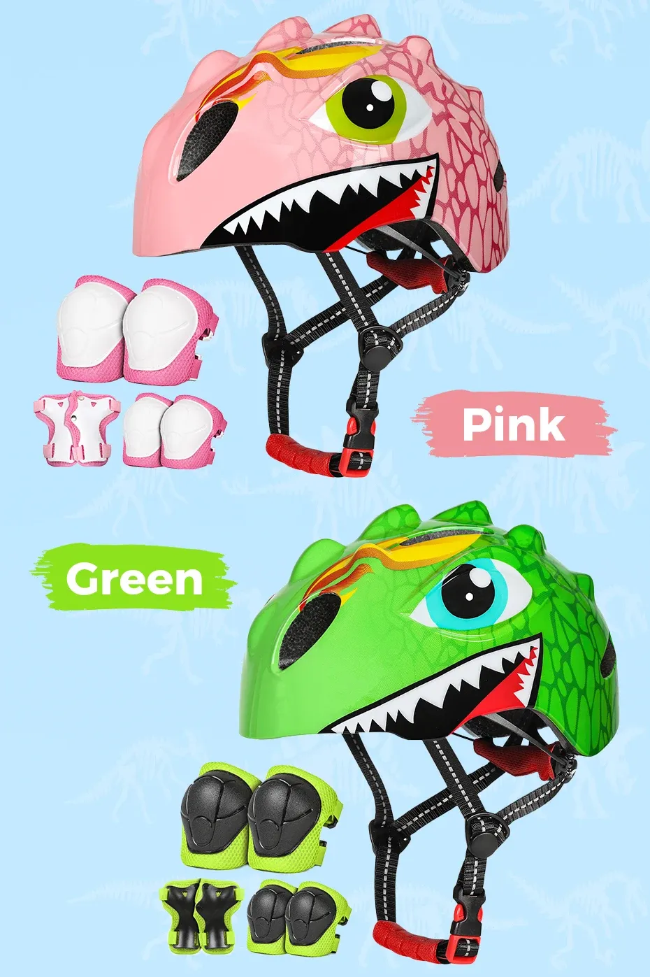 VICTGOAL Kids Bicycle Helmet & Protective Gear Set - Adjustable Safety Cycling, Skating, Scooter Helmet with Knee & Elbow Pads for Children Aged 3-8 showcase 11