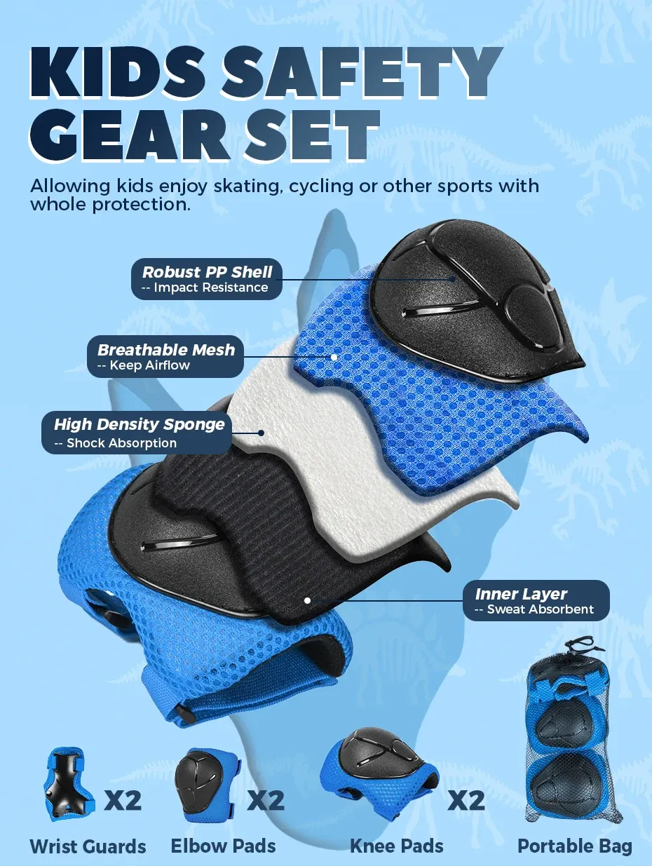 VICTGOAL Kids Bicycle Helmet & Protective Gear Set - Adjustable Safety Cycling, Skating, Scooter Helmet with Knee & Elbow Pads for Children Aged 3-8 showcase 8