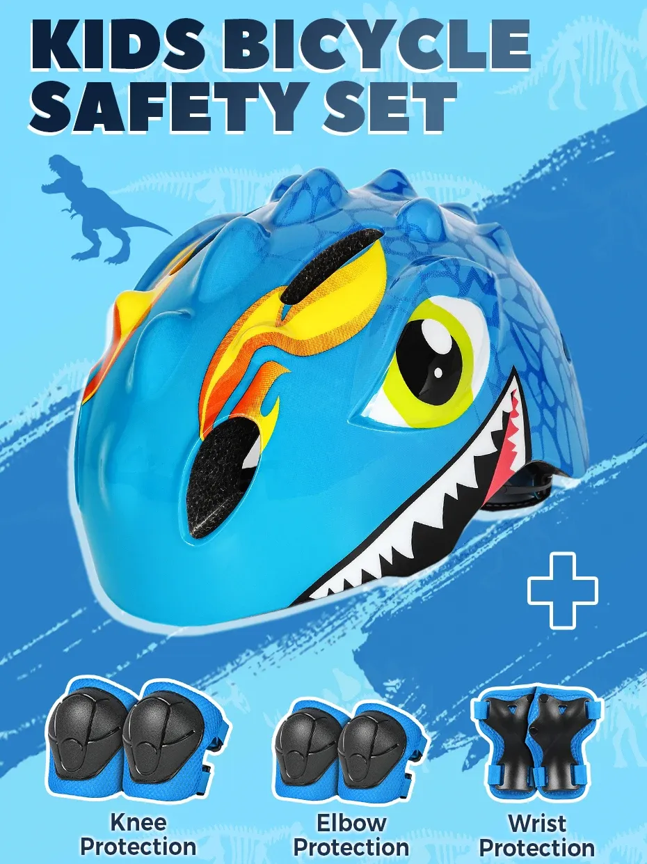 VICTGOAL Kids Bicycle Helmet & Protective Gear Set - Adjustable Safety Cycling, Skating, Scooter Helmet with Knee & Elbow Pads for Children Aged 3-8 showcase 1