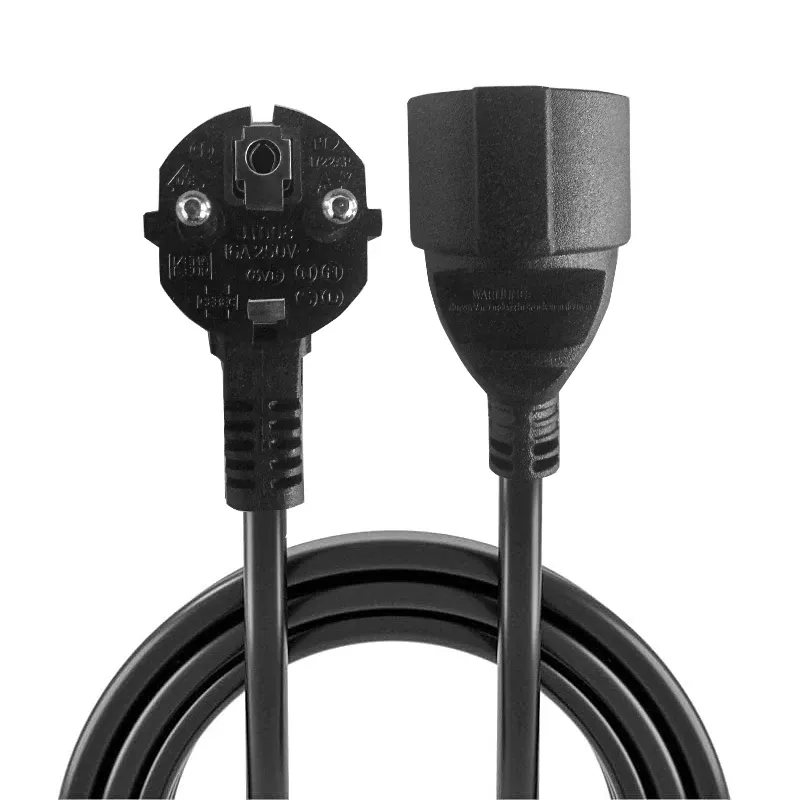 Durable EU Schuko Power Extension Cord Cable - 16A/250V, 3x0.75mm² Pure Copper, Nickel-Plated Brass Connectors, 5M/3M/1.5M/1M Lengths for Indoor Use showcase 5