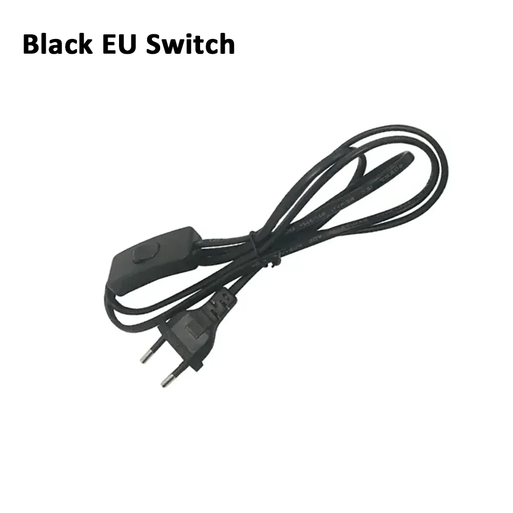 EU Plug 2-Pin Extension Power Cord with Inline On/Off Switch for Desk Lamps and Small Appliances, 1.2m, White/Black showcase 4