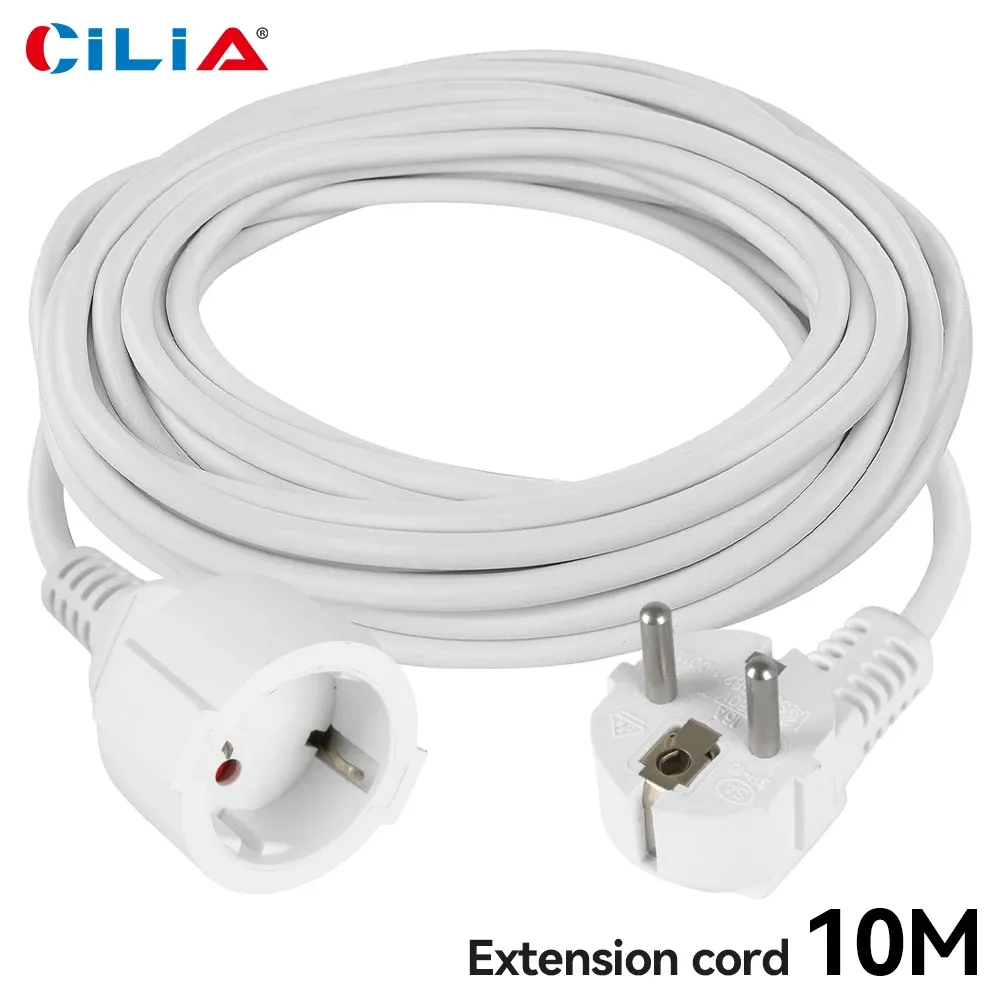 3M/5M/10M EU Plug Power Extension Cord, 16A/250V Heavy Duty Socket with 1.5mm² Wire, 3680W Max Power, CE Certified Safety Cable for European Devices thumbnail 5