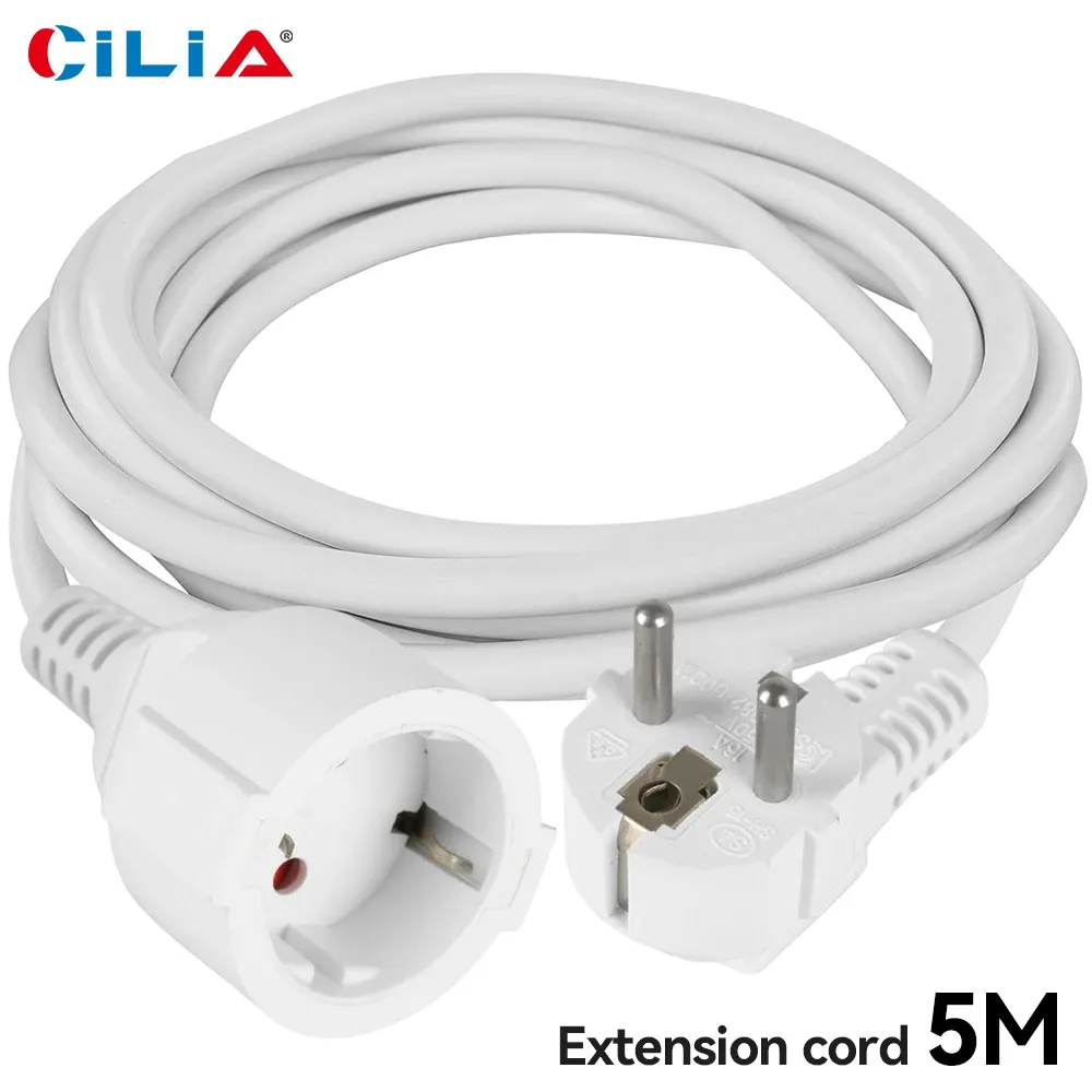 3M/5M/10M EU Plug Power Extension Cord, 16A/250V Heavy Duty Socket with 1.5mm² Wire, 3680W Max Power, CE Certified Safety Cable for European Devices thumbnail 4
