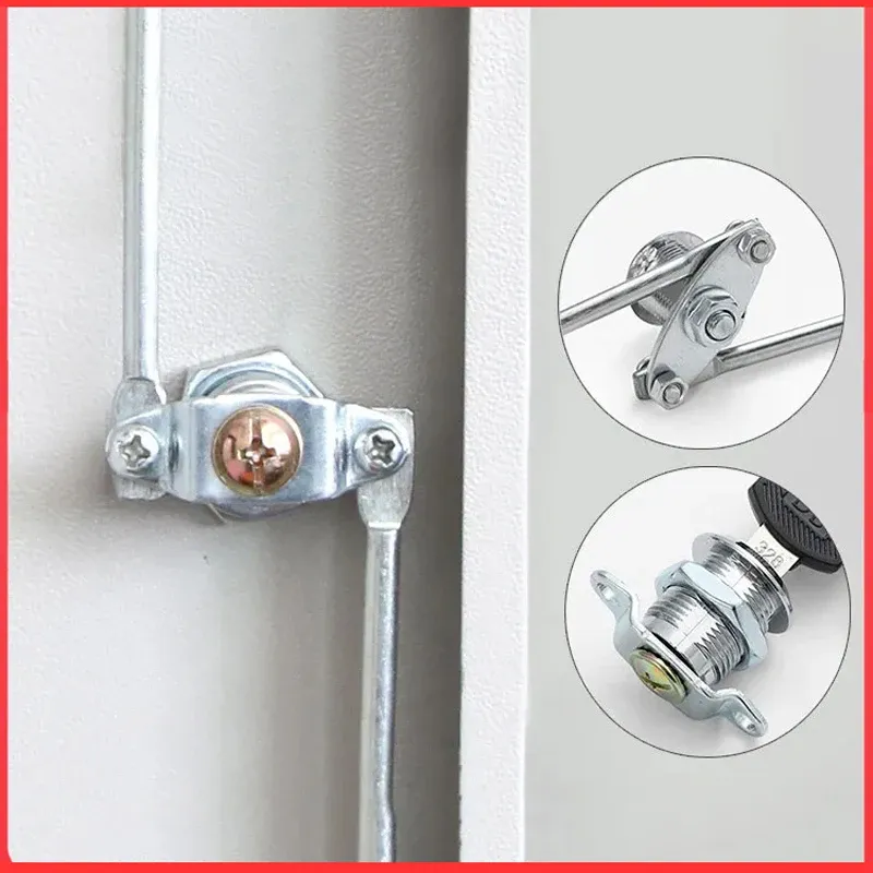 Durable Metal File Cabinet Lock with Aluminum Alloy Core for Office, Locker, Mailbox Security - Secure Connecting Rod Lock