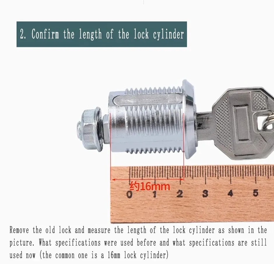 Durable Metal File Cabinet Lock with Aluminum Alloy Core for Office, Locker, Mailbox Security - Secure Connecting Rod Lock showcase 5