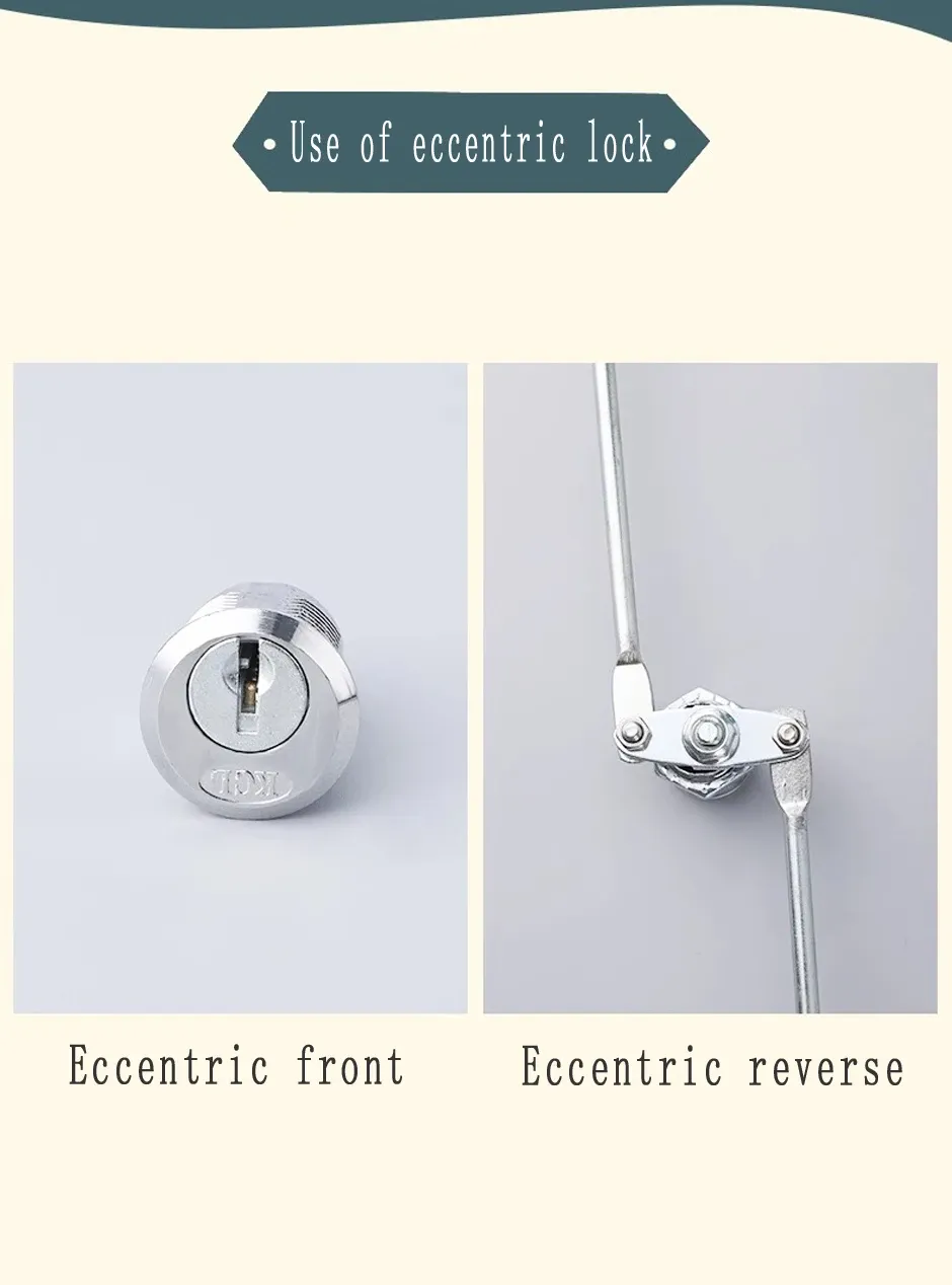 Durable Metal File Cabinet Lock with Aluminum Alloy Core for Office, Locker, Mailbox Security - Secure Connecting Rod Lock showcase 3