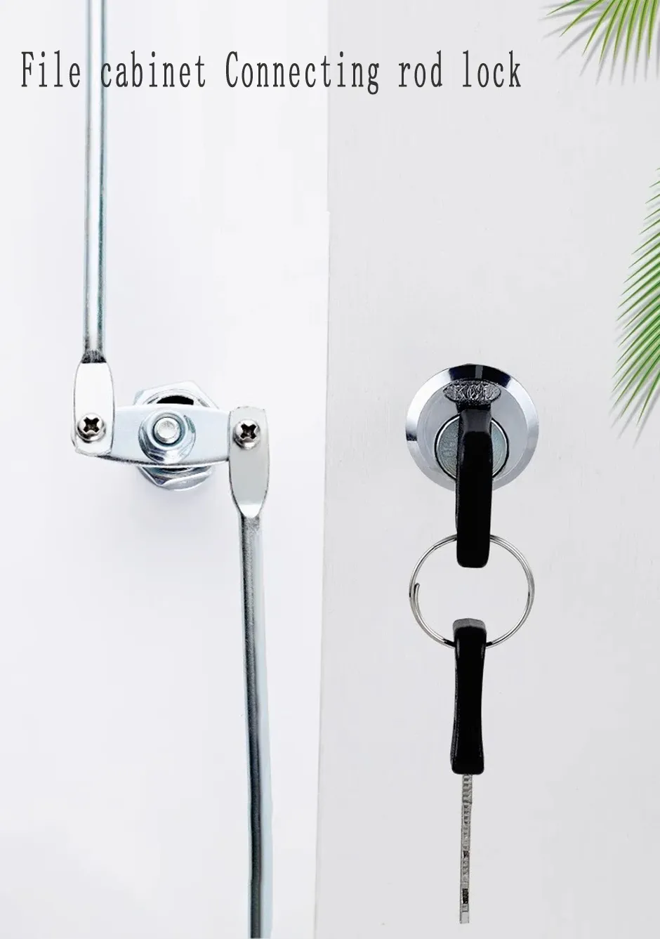 Durable Metal File Cabinet Lock with Aluminum Alloy Core for Office, Locker, Mailbox Security - Secure Connecting Rod Lock showcase 2